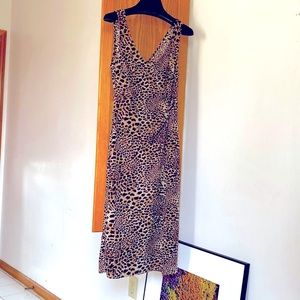 Nicole miller animal print jersey vneck dress